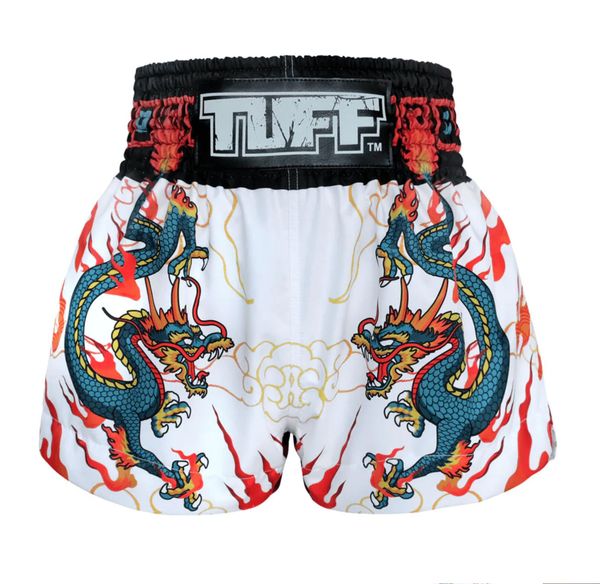 Spodenki treningowe TUFF Green Dragon. Białe krótkie spodenki sportowe TUFF, l, bez wzorów, z materiału. Za 149.00 zł.