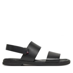 Sandały Tommy Hilfiger. Czarne sandały Tommy Hilfiger, bez zapięcia. Za 269.99 zł.