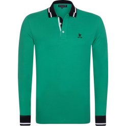 Koszulka polo "Handicap" - Regular fit - w kolorze zielonym. Koszulki polo marki Sir Raymond Taylor, z haftami, z bawełny, polo, z długim rękawem. W wyprzedaży za 108.95 zł.