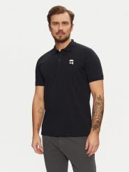KARL LAGERFELD Polo 745710 551224 Granatowy Regular Fit. Niebieskie koszulki polo KARL LAGERFELD, l, bez wzorów, z bawełny, bez kołnierzyka, bez ramiączek. Za 279.99 zł.