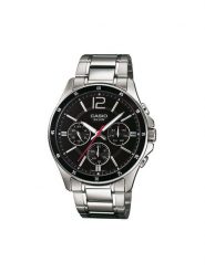 Casio Zegarek MTP-1374PD-1AVEF Srebrny. Szare, analogowe zegarki Casio, srebrne. Za 359.99 zł.