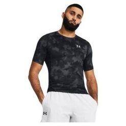 Koszulka termoaktywna męska UNDER ARMOUR 1383321 z krótkim rękawem. Czarne bielizna termoaktywna Under Armour, m, bez wzorów, bez ramiączek, na fitness i siłownię. Za 170.35 zł.