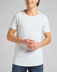 LEE SHAPED TEE MĘSKI T-SHIRT KOSZULKA SKYWAY BLUE L62JEBQL 112140411. Niebieskie t-shirty Lee, l, bez wzorów, bez kołnierzyka, bez ramiączek. Za 59.99 zł.