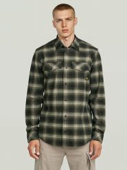 G-Star Koszula - Slim fit - w kolorze zielonym rozmiar: L. Zielone koszule G-Star, l, bez wzorów, z bawełny, bez kołnierzyka, bez ramiączek. Za 194.95 zł.