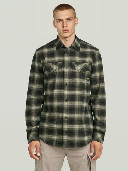 G-Star Koszula - Slim fit - w kolorze zielonym rozmiar: L. Zielone koszule G-Star, l, bez wzorów, z bawełny, bez kołnierzyka, bez ramiączek. Za 194.95 zł.