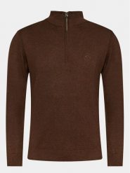 INDICODE Sweter Liliamos 35-698 Brązowy Regular Fit. Brązowe swetry rozpinane INDICODE, m, bez wzorów, z bawełny, bez kołnierzyka, bez ramiączek. Za 69.99 zł.