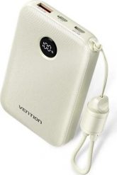 Vention 10000mAh 2 x USB-C 1x USB-A z wyświetlaczem 22.5W beżowy. Brązowe powerbanki . Za 89.90 zł.