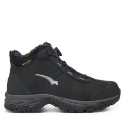 Trekkingi Bagheera. Czarne botki sznurowane Bagheera, bez wzorów, bez obcasa, bez zapięcia. Za 499.99 zł.
