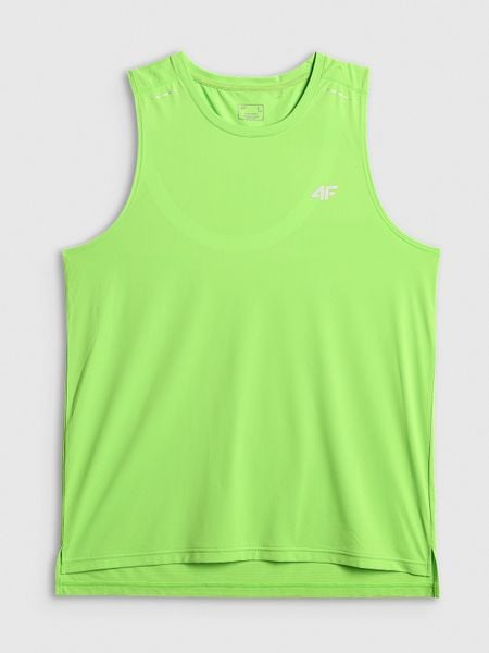 4F Koszulka do biegania regular szybkoschnąca męska - zielona XL. Zielone t-shirty 4F, m, bez wzorów, z materiału, bez kołnierzyka, bez ramiączek. Za 119.99 zł.