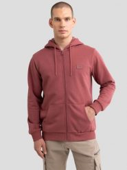 Bluza męska rozpinana z kapturem ciemnoróżowa Artish 602. Czerwone bluzy BIG STAR, l, bez wzorów, z dzianiny, z kapturem. W wyprzedaży za 179.99 zł.