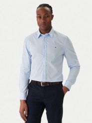Tommy Hilfiger Koszula MW0MW40460 Błękitny Slim Fit. Niebieskie koszule Tommy Hilfiger, m, bez wzorów, z bawełny, bez kołnierzyka, bez ramiączek. Za 349.99 zł.