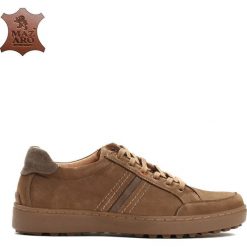 Brązowe Skórzane Półbuty Come At Me. Botki sznurowane marki Born2be. Za 74.99 zł.