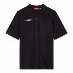 Męska koszulka Polo CCM Team Polo. Czarne koszulki polo sportowe CCM, m, bez wzorów, bez kołnierzyka, bez ramiączek. Za 179.99 zł.