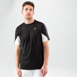 Koszulka z krótkim rękawem męska CLUB 22 Tech. Czarne t-shirty sportowe Head, bez wzorów, z materiału, bez ramiączek, tenisowe. Za 168.65 zł.