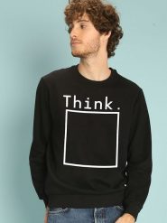 WOOOP Bluza "Think" w kolorze czarnym rozmiar: XL. Czarne bluzy Wooop, xl, bez wzorów, bez kaptura. Za 108.99 zł.