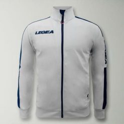 Kurtka California Junior do biegania Biało-Niebieska. Białe kurtki do biegania Legea, m, bez wzorów, z poliesteru, z kapturem, do biegania. W wyprzedaży za 64.00 zł.