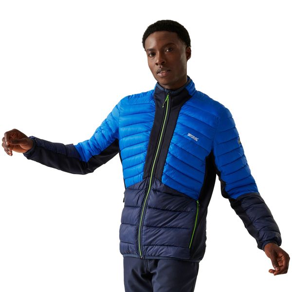 Męska Kurtka Hybrydowa Leedre Colour Block. Niebieskie kurtki Regatta, m, bez wzorów, z elastanu, bez kaptura. Za 497.99 zł.