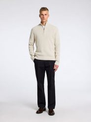 SELECTED HOMME Sweter "Theo" w kolorze beżowym rozmiar: XXL. Brązowe swetry nierozpinane Selected Homme, xxl, bez wzorów, z bawełny, bez kołnierzyka, bez ramiączek. Za 92.86 zł.