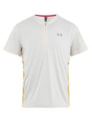 Under Armour Koszulka sportowa w kolorze białym rozmiar: XL. Białe t-shirty sportowe Under Armour, bez wzorów, z materiału, bez ramiączek, outdoorowe. Za 110.29 zł.