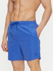 Guess Szorty kąpielowe F4GT01 WG282 Niebieski Regular Fit. Niebieskie kąpielówki Guess, l, z aplikacjami, z syntetyku. Za 149.99 zł.