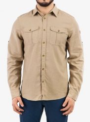 Koszula podróżnicza Fjallraven Ovik Travel Shirt LS. Brązowe koszule Fjällräven, xs, bez wzorów, z materiału, bez kołnierzyka, bez ramiączek. Za 522.49 zł.