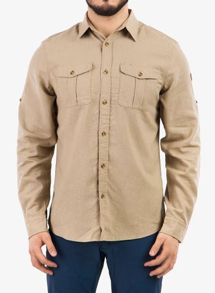 Koszula podróżnicza Fjallraven Ovik Travel Shirt LS. Brązowe koszule Fjällräven, xs, bez wzorów, z materiału, bez kołnierzyka, bez ramiączek. Za 522.49 zł.