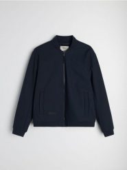 Kurtka softshell bomber - granatowy. Niebieskie kurtki Sinsay, l, bez wzorów, z softshellu, bez kaptura. Za 99.99 zł.