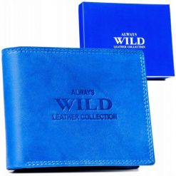 Portfel skórzany Always Wild AW-N5-MAL niebieski. Niebieskie portfele Always Wild, bez wzorów, ze skóry. Za 45.00 zł.