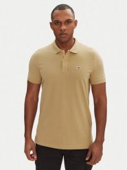 Tommy Jeans Polo DM0DM20676 Beżowy Slim Fit. Brązowe koszulki polo Tommy Jeans, m, bez wzorów, z bawełny, bez kołnierzyka, bez ramiączek. Za 189.99 zł.