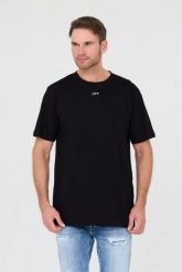 OFF-WHITE Czarny t-shirt. Czarne t-shirty Off-White, m, bez wzorów, bez kołnierzyka, bez ramiączek. W wyprzedaży za 1,799.99 zł.