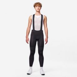 Legginsy rowerowe Van Rysel Racer. Czarne legginsy długie sportowe VAN RYSEL, l, bez wzorów, z materiału, rowerowe. Za 279.99 zł.