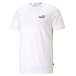 Męska koszulka Essentials z małym logo PUMA White. Białe t-shirty sportowe Puma, bez wzorów, bez ramiączek, na fitness i siłownię. Za 69.30 zł.