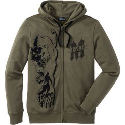 Bluza rozpinana Slim Fit bonprix ciemnooliwkowy. Bluzy marki bonprix. Za 79.99 zł.
