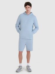 4F Spodenki dresowe męskie - niebieskie M. Niebieskie krótkie spodenki sportowe 4F, l, bez wzorów, z bawełny. Za 79.99 zł.