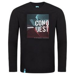 T-shirt męski Loap Alek czarny. Czarne bluzki z długim rękawem Scarpa, m, bez wzorów, z bawełny, bez kołnierzyka, bez ramiączek. Za 81.99 zł.