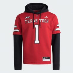 Bluza Texas Tech Home Hooded. Czarne bluzy z kapturem Adidas, xl, bez wzorów, z bawełny, z kapturem. Za 529.00 zł.