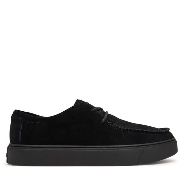 Półbuty Calvin Klein. Czarne eleganckie półbuty CALVIN KLEIN, bez wzorów, bez obcasa, bez zapięcia. Za 649.99 zł.