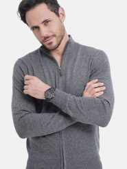 C& Jo Kardigan w kolorze szarym rozmiar: 48. Szare swetry rozpinane C& Jo, bez wzorów, bez kołnierzyka, bez ramiączek. Za 152.99 zł.