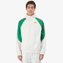 Kurtka z dresu Kappa 222 Banda Nucio. Białe kurtki Kappa, bez wzorów, z dresówki, bez kaptura. Za 461.50 zł.