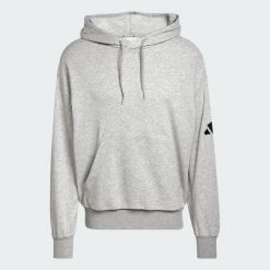 Bluza z kapturem Essentials Loose-Fit 3 Bar Logo French Terry. Czarne bluzy z kapturem Adidas, l, bez wzorów, z bawełny, z kapturem. Za 279.00 zł.