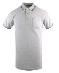 Klasyczna, Męska Koszulka Polo - Brave Soul - Szara. Szare koszulki polo Brave Soul, na lato, l, bez wzorów, z bawełny, bez kołnierzyka, bez ramiączek. Za 75.00 zł.