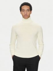 Calvin Klein Golf Superior K10K110420 Écru Slim Fit. Golfy CALVIN KLEIN, m, bez wzorów, z wełny, bez kołnierzyka, bez ramiączek. Za 319.99 zł.