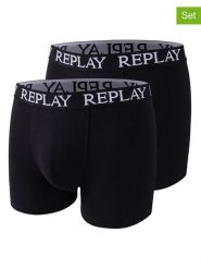 Replay Underwear Bokserki (2 pary) w kolorze czarnym rozmiar: XL. Czarne bokserki Replay Underwear, xl, bez wzorów. Za 43.99 zł.