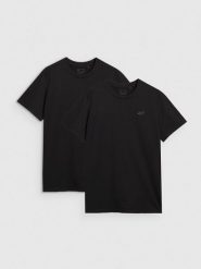 4F T-shirt regular gładki męski (2-pack) - czarny XL. Czarne t-shirty 4F, m, bez wzorów, z bawełny, bez kołnierzyka, bez ramiączek. Za 89.99 zł.