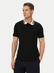 Emporio Armani Polo EM000571 AF20432 UC001 Czarny Regular Fit. Czarne koszulki polo Emporio Armani, m, bez wzorów, z bawełny, bez kołnierzyka, bez ramiączek. Za 469.99 zł.