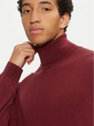 Hugo Golf San Thomas-M 50474174 Bordowy Slim Fit. Czerwone swetry rozpinane Hugo, m, bez wzorów, z wełny, bez kołnierzyka, bez ramiączek. Za 649.99 zł.