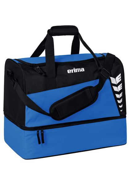 Torba sportowa z dolną przegrodą Erima Six Wings. Czarne torby na ramię Erima, bez wzorów, z poliesteru, na ramię, z nadrukiem, bez dodatków. Za 139.10 zł.