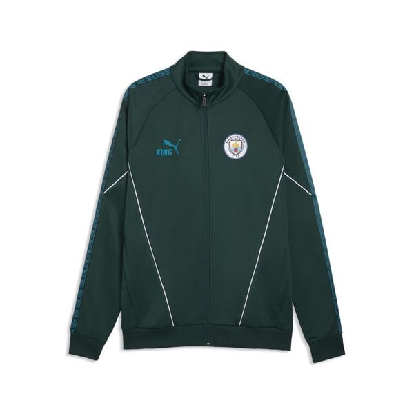 Męska kurtka Manchester City KING Anthem PUMA. Niebieskie kurtki Puma, m, bez wzorów, z materiału, bez kaptura. Za 199.00 zł.