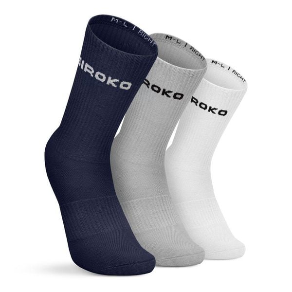 Skarpetki golfowe unisex z bawełny organicznej. Białe skarpety SIROKO, bez wzorów, z bawełny. Za 59.00 zł.