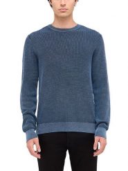 Mustang Sweter w kolorze granatowym rozmiar: M. Niebieskie swetry nierozpinane Mustang, m, bez wzorów, z bawełny, bez kołnierzyka, bez ramiączek. Za 159.21 zł.